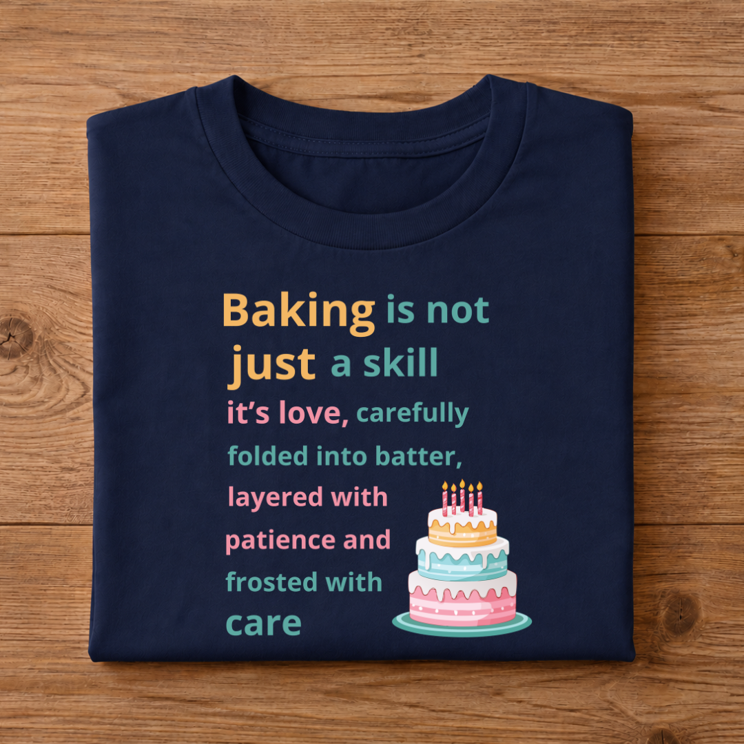BAKING is not just a skill it's love, carefully folded into batter, layered with patience and frosted with care Half Sleeve T-Shirt