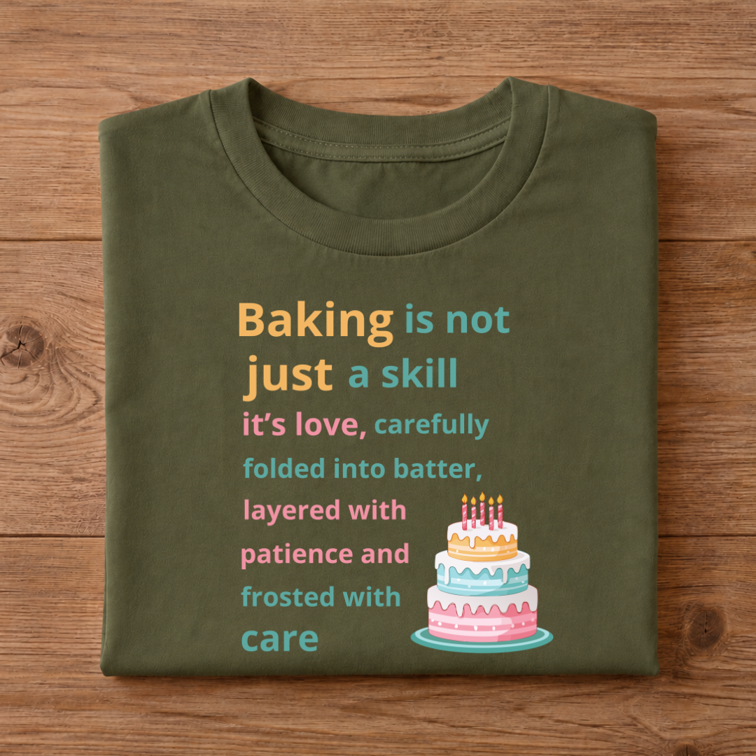 BAKING is not just a skill it's love, carefully folded into batter, layered with patience and frosted with care Half Sleeve T-Shirt
