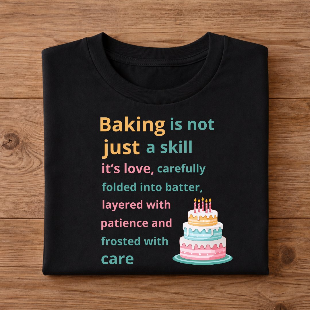BAKING is not just a skill it's love, carefully folded into batter, layered with patience and frosted with care Half Sleeve T-Shirt