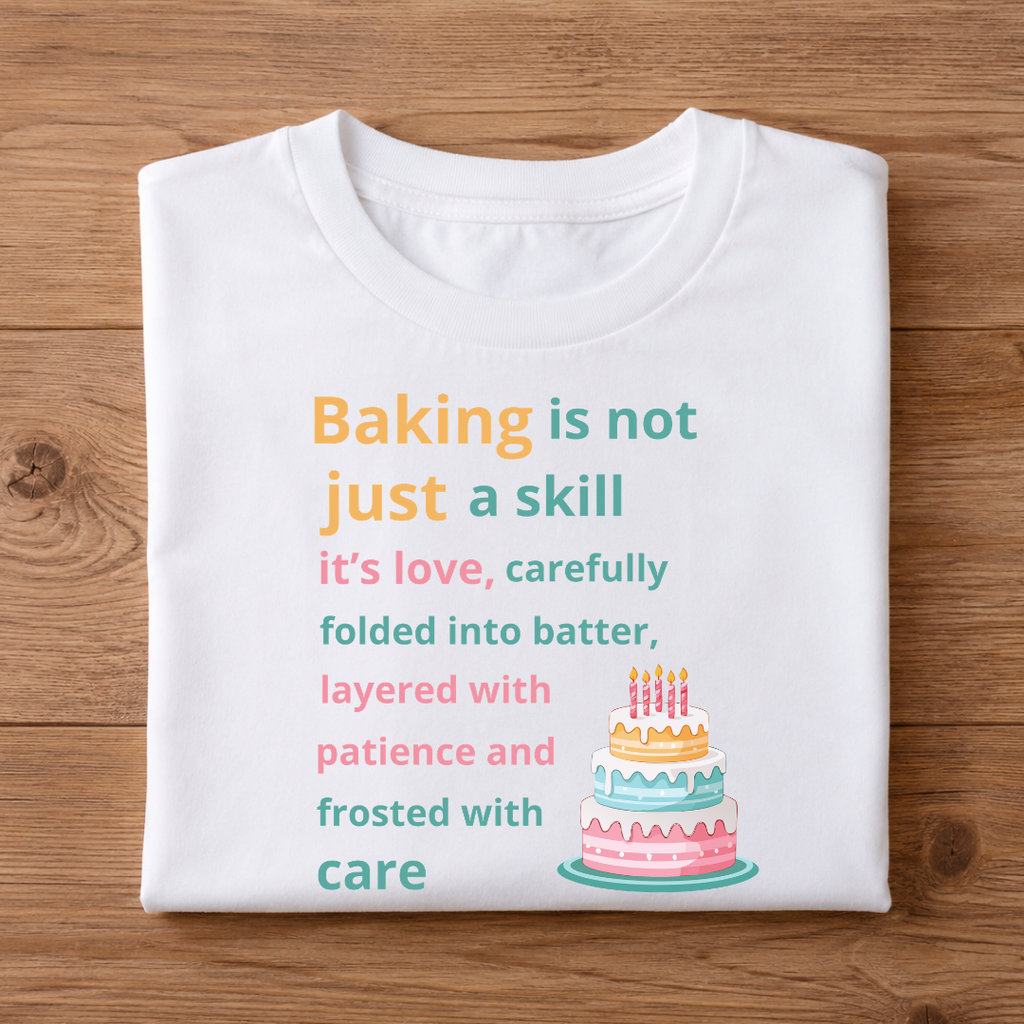 BAKING is not just a skill it's love, carefully folded into batter, layered with patience and frosted with care Half Sleeve T-Shirt