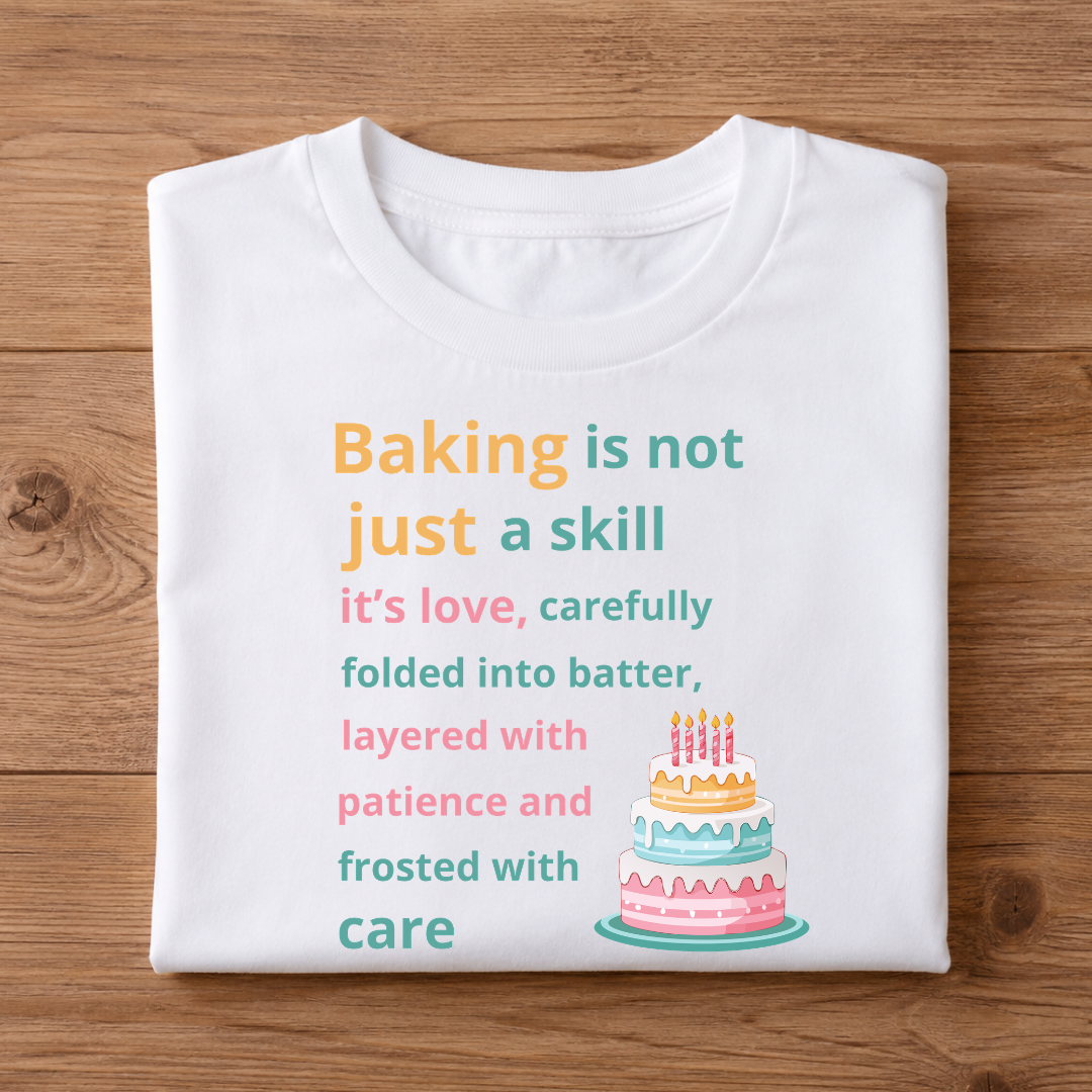 BAKING is not just a skill it's love, carefully folded into batter, layered with patience and frosted with care Half Sleeve T-Shirt
