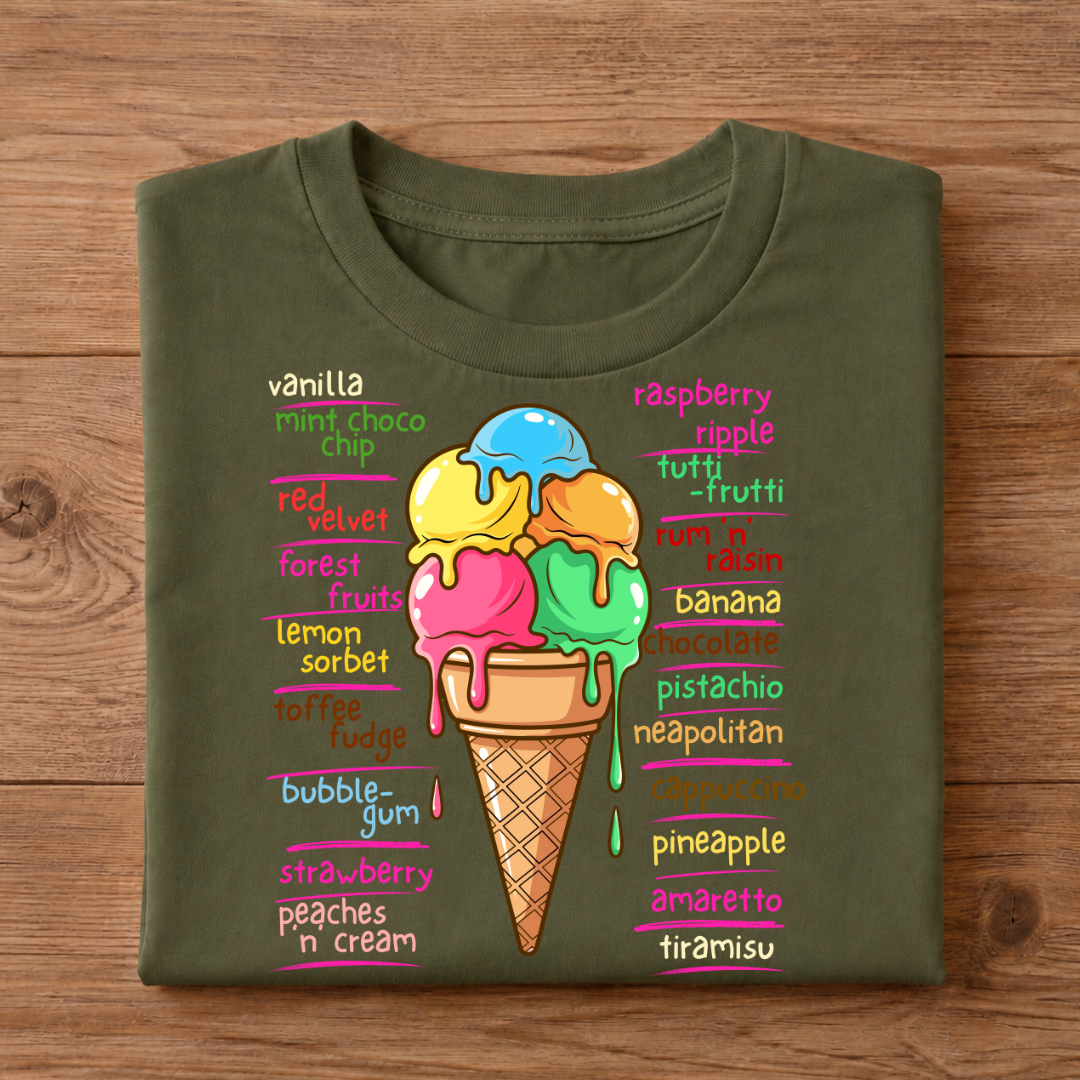 FLAVOURS OF ICE CREAM Unisex Half Sleeve T-Shirt