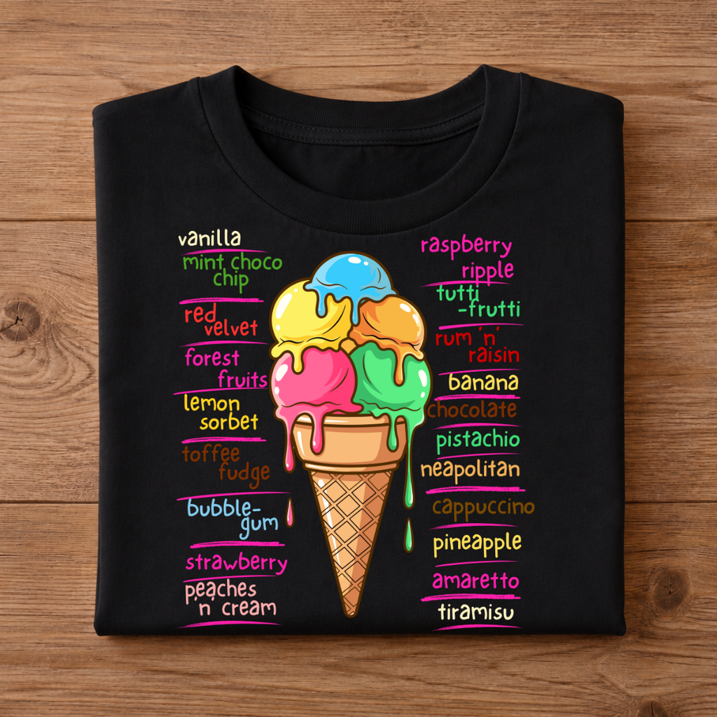 FLAVOURS OF ICE CREAM Unisex Half Sleeve T-Shirt