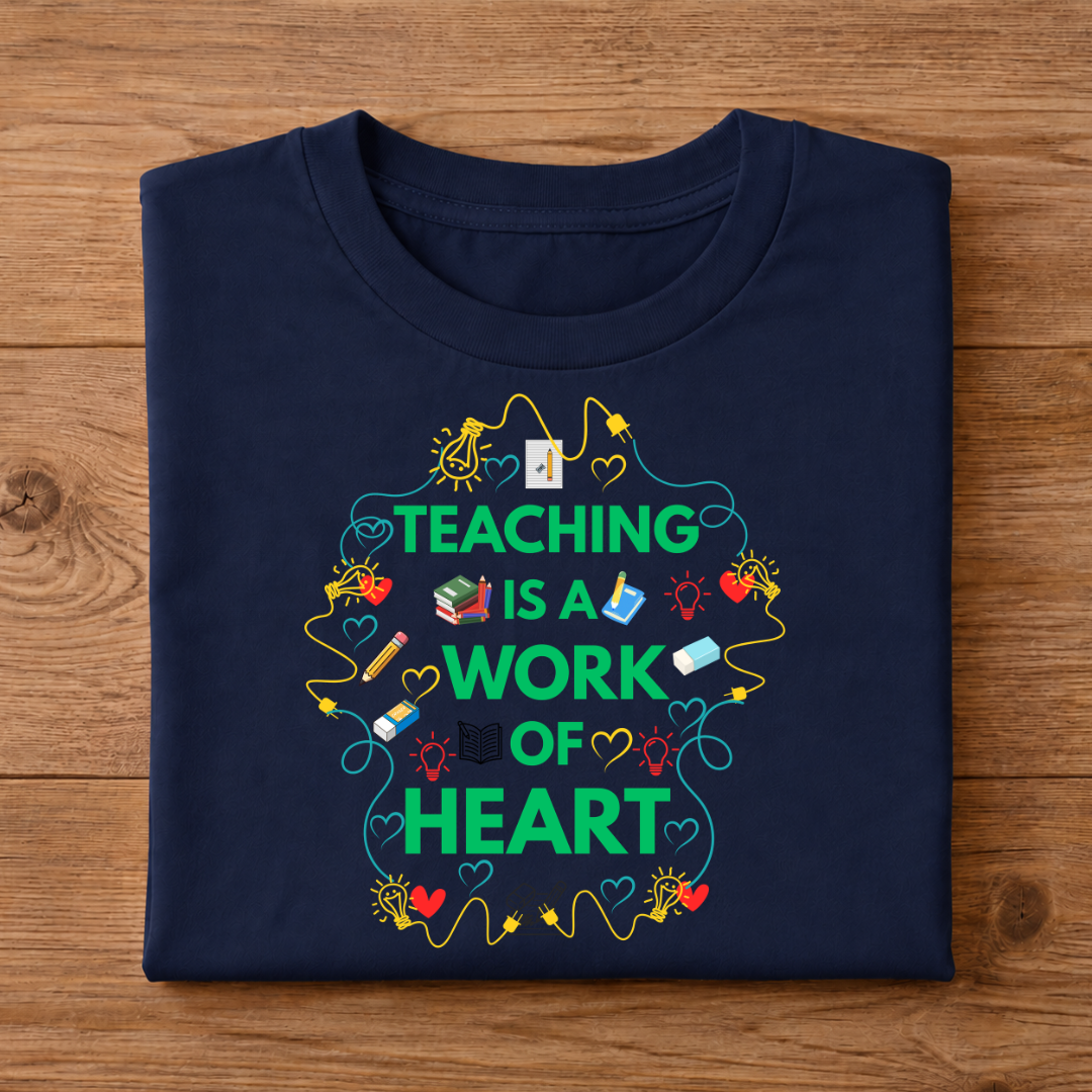 TEACHING IS A WORK OF HEART Unisex Half Sleeve T-Shirt