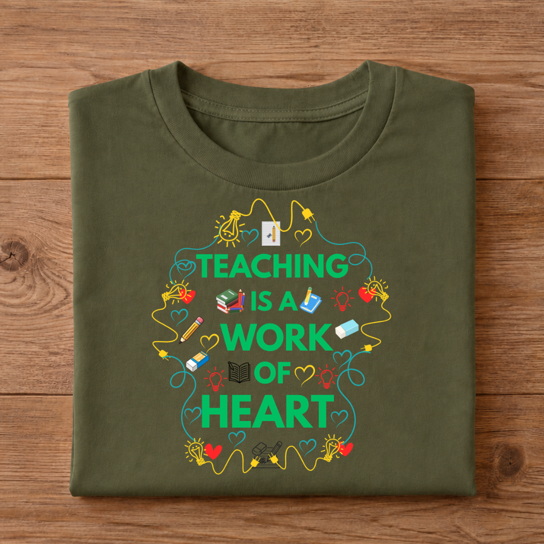 TEACHING IS A WORK OF HEART Unisex Half Sleeve T-Shirt