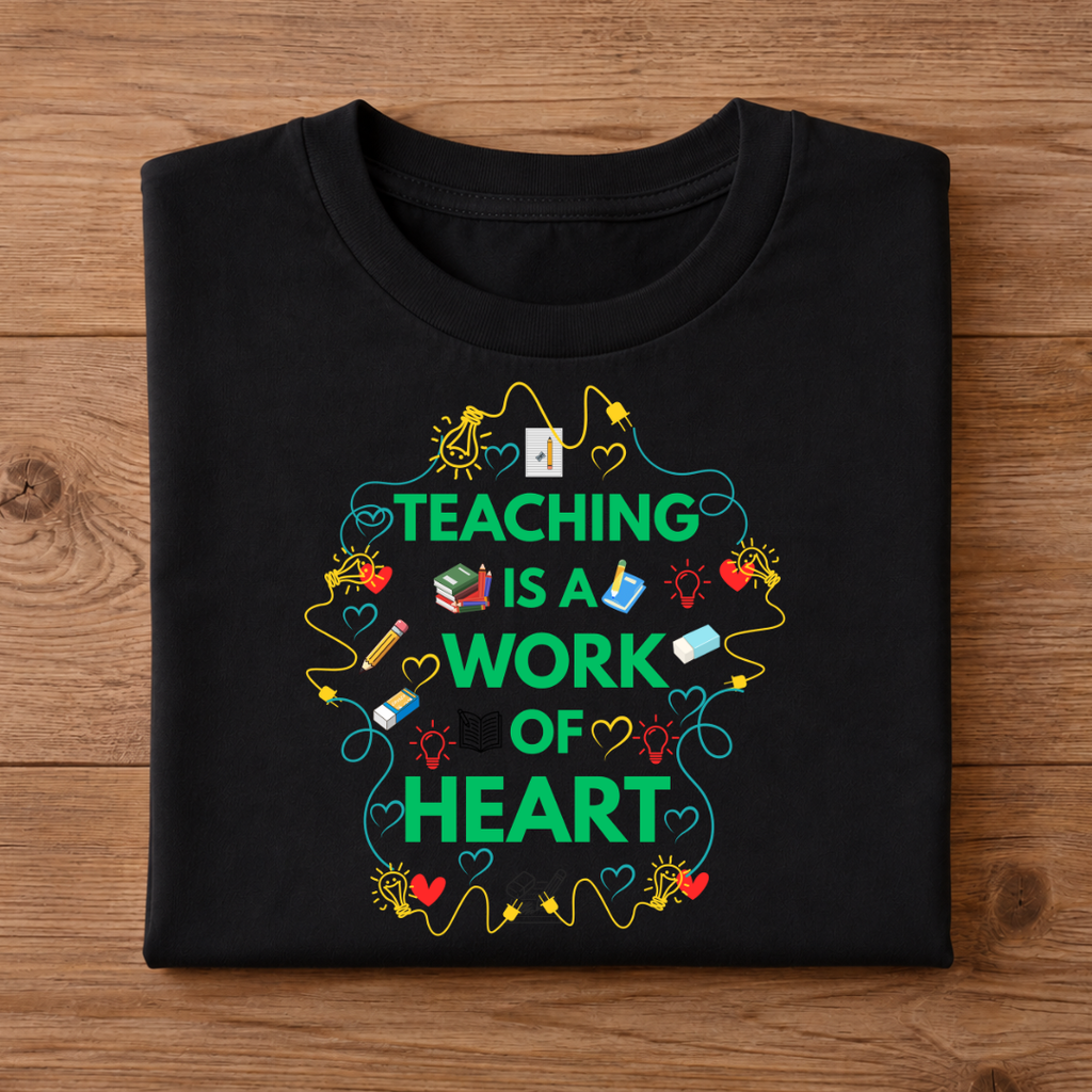 TEACHING IS A WORK OF HEART Unisex Half Sleeve T-Shirt