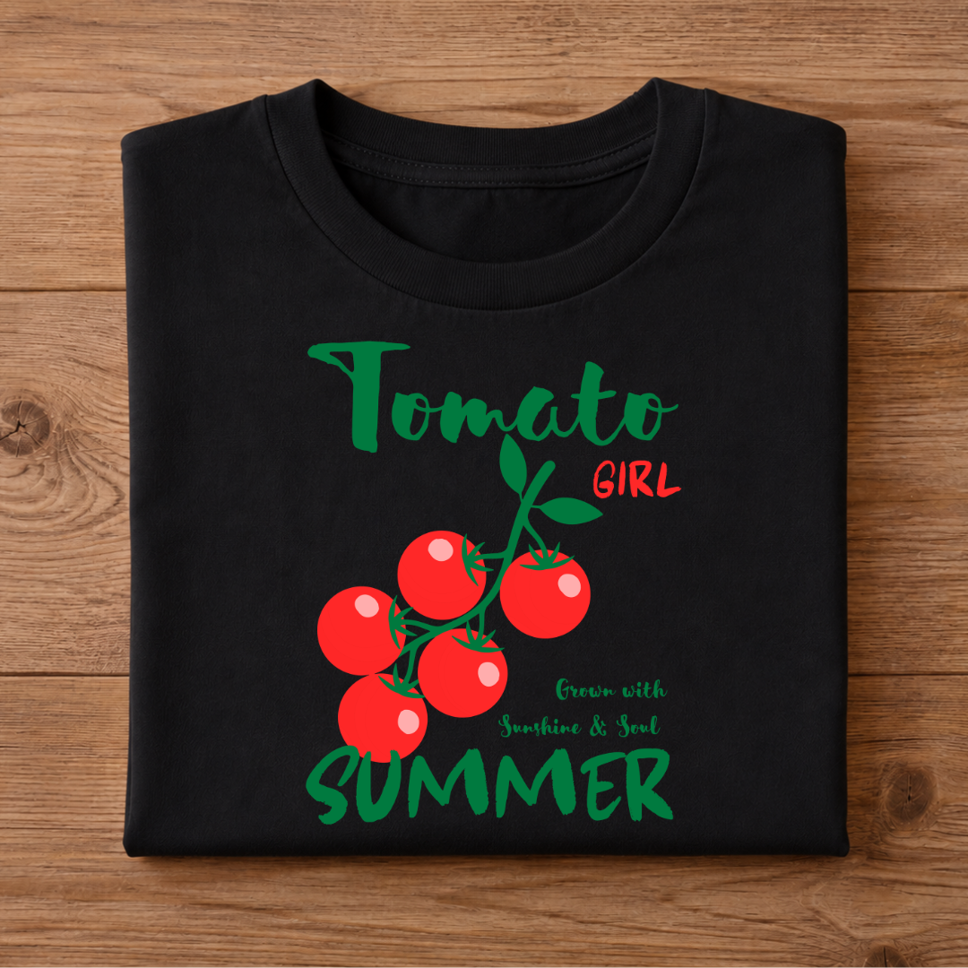 Tomato GIRL Grown with Sunshine & Soul SUMMER Half Sleeve T-Shirt