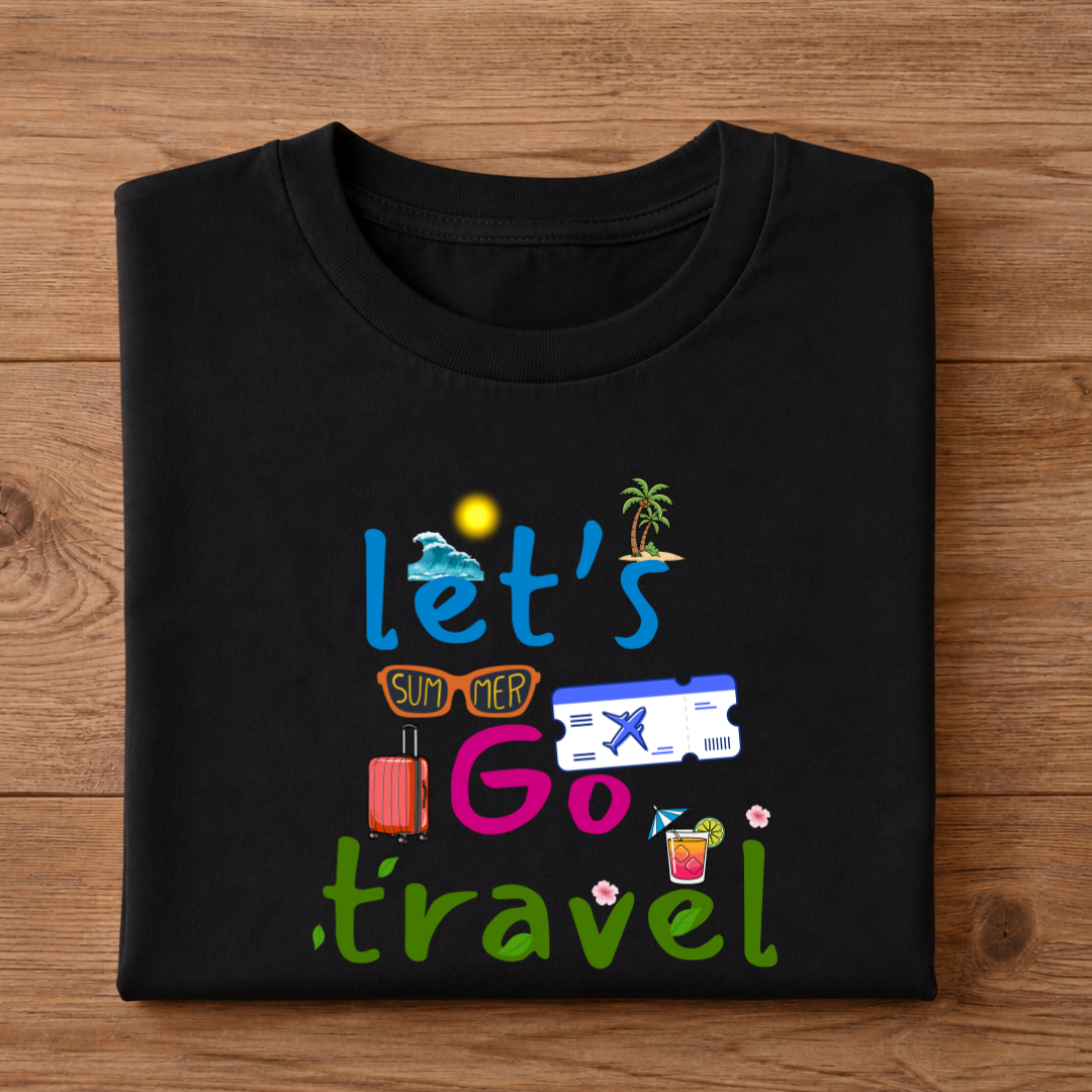 Let's Go Travel Half Sleeve T-Shirt