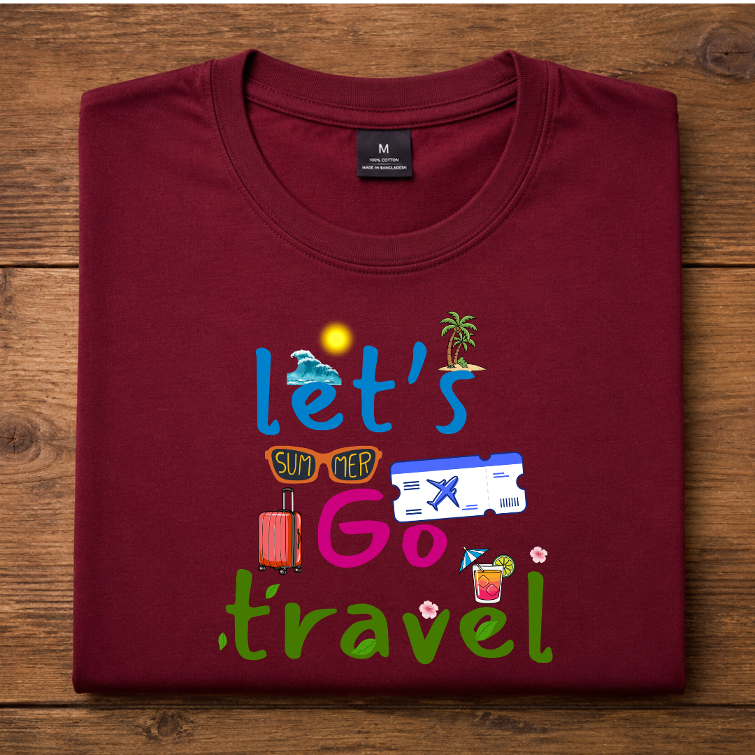 Let's Go Travel Half Sleeve T-Shirt