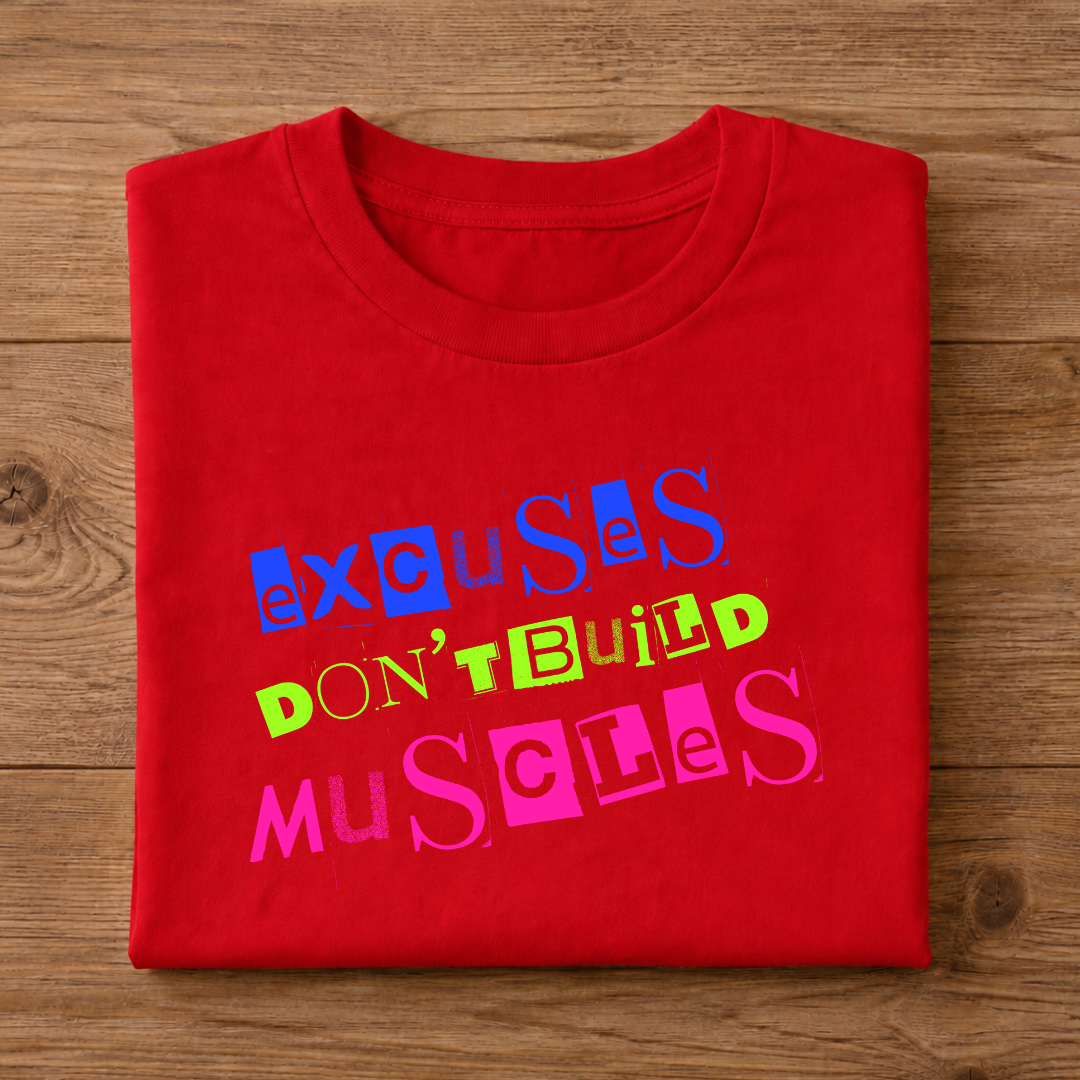 Excuses DON'T BUILD Muscles Half Sleeve Unisex T-Shirt