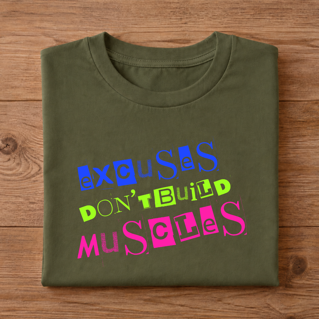 Excuses DON'T BUILD Muscles Half Sleeve Unisex T-Shirt