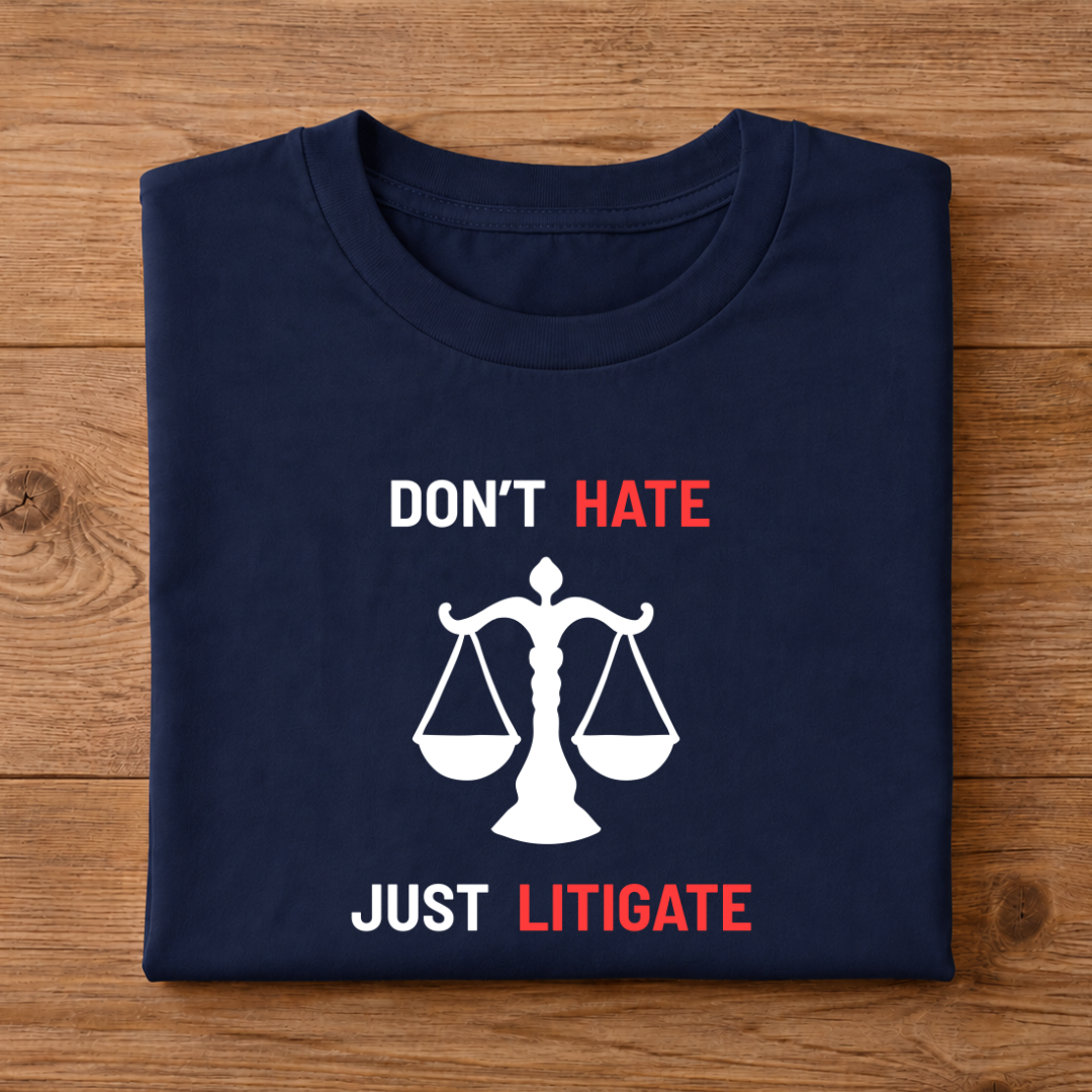 DON'T HATE JUST LITIGATE Half Sleeve  Unisex T-Shirt