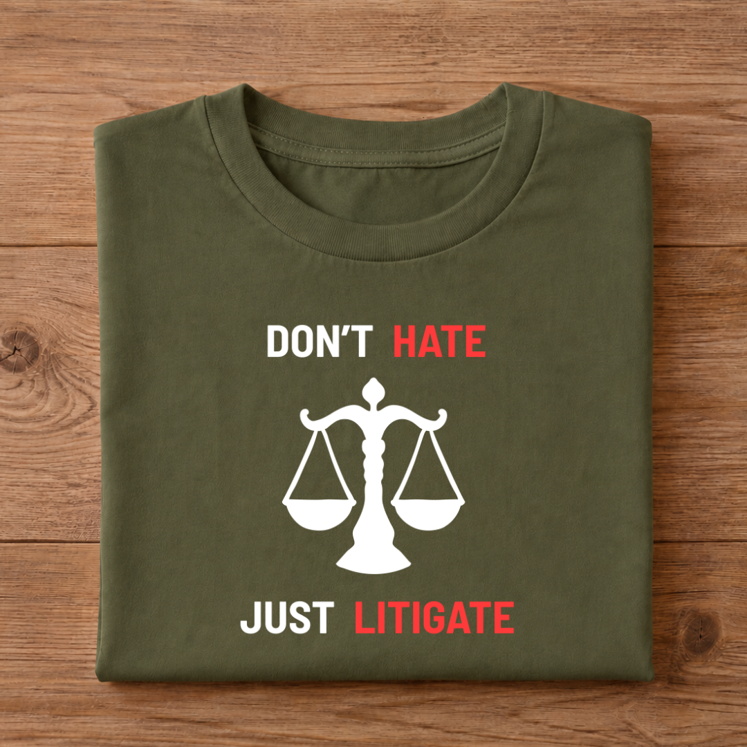 DON'T HATE JUST LITIGATE Half Sleeve  Unisex T-Shirt