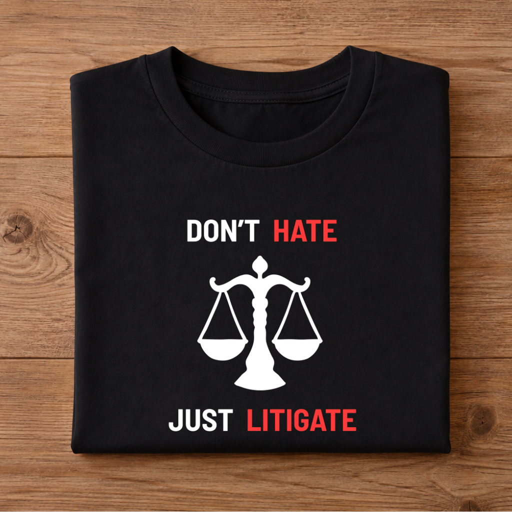 DON'T HATE JUST LITIGATE Half Sleeve  Unisex T-Shirt