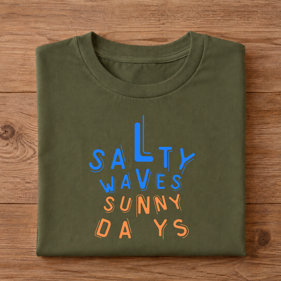SALTY WAVES SUNNY DAYS Half Sleeve Unisex T-Shirt