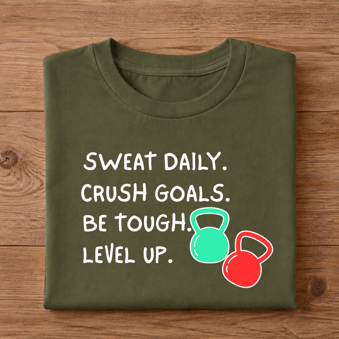 SWEAT DAILY. CRUSH GOALS. BE TOUGH. LEVEL UP Half Sleeve Unisex T-Shirt