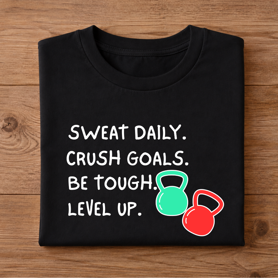 SWEAT DAILY. CRUSH GOALS. BE TOUGH. LEVEL UP Half Sleeve Unisex T-Shirt